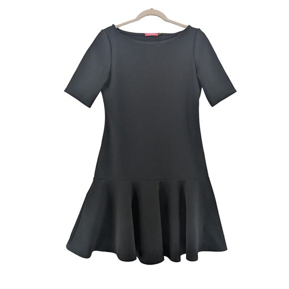 Isaac Mizrahi Little Black Dress 6 Flare ALine Simple‎ Classic Boat Neck Pleated - Picture 1 of 12